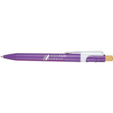 Sunburst Recycled Gel Pen — Purple (PP) — decorated front view — 2