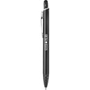 Brite Recycled Aluminum Gel Stylus Pen — Black (BK) — decorated front view