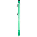 Brite Recycled Aluminum Gel Stylus Pen — Green (GR) — decorated front view