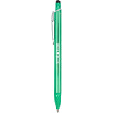 Brite Recycled Aluminum Gel Stylus Pen — Green (GR) — decorated front view — 5