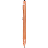 Brite Recycled Aluminum Gel Stylus Pen — Orange (OR) — blank front view — 9