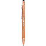 Brite Recycled Aluminum Gel Stylus Pen — Orange (OR) — decorated front view — 8