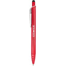 Brite Recycled Aluminum Gel Stylus Pen — Red (RD) — decorated front view