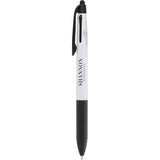 Tri-Color Ink Recycled Stylus Pen — Black (BK) — decorated front view — 14