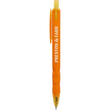 Hexi Soft Touch Recycled Gel Pen — Orange (OR) — decorated front view — 10