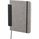 5.5" x 8.5" FSC Recycled Viper RPET Notebook — Black (BK) — blank left angle — 15