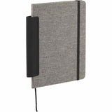 5.5" x 8.5" FSC Recycled Viper RPET Notebook — Black (BK) — blank right angle — 14
