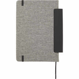 5.5" x 8.5" FSC Recycled Viper RPET Notebook — Black (BK) — blank back view — 13