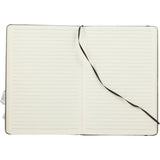 5.5" x 8.5" FSC Recycled Viper RPET Notebook — Black (BK) — blank detail view — 11