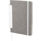 5.5" x 8.5" FSC Recycled Viper RPET Notebook — White (WH) — blank left angle — 8
