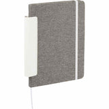 5.5" x 8.5" FSC Recycled Viper RPET Notebook — White (WH) — blank right angle — 7