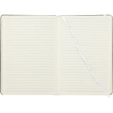 5.5" x 8.5" FSC Recycled Viper RPET Notebook — White (WH) — blank detail view — 4