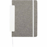 5.5" x 8.5" FSC Recycled Viper RPET Notebook — White (WH) — blank front view — 3