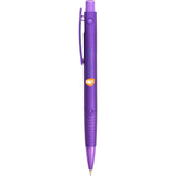 Denver Recycled Gel Pen — Purple (PP) — decorated front view — 2