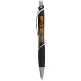 Pivot Translucent Recycled Gel Pen — Black (BK) — decorated front view — 34