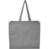 4oz Recycled Cotton Shopper Tote with Laminated Interior — Gray (GY) — blank back view — 12