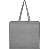 4oz Recycled Cotton Shopper Tote with Laminated Interior — Gray (GY) — blank front view — 11