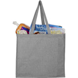 4oz Recycled Cotton Shopper Tote with Laminated Interior — Gray (GY) — blank product view — 9