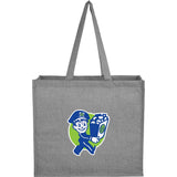 4oz Recycled Cotton Shopper Tote with Laminated Interior — Gray (GY) — decorated front view — 8