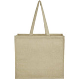 4oz Recycled Cotton Shopper Tote with Laminated Interior — Natural (NT) — blank front view — 17