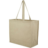 4oz Recycled Cotton Shopper Tote with Laminated Interior — Natural (NT) — blank product view — 16