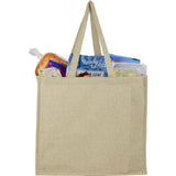 4oz Recycled Cotton Shopper Tote with Laminated Interior — Natural (NT) — blank product view — 15