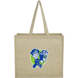 4oz Recycled Cotton Shopper Tote with Laminated Interior — Natural (NT) — decorated front view — 14