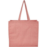 4oz Recycled Cotton Shopper Tote with Laminated Interior — Red (RD) — blank back view — 6