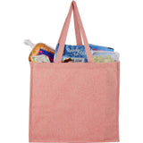 4oz Recycled Cotton Shopper Tote with Laminated Interior — Red (RD) — blank product view — 3