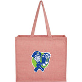 4oz Recycled Cotton Shopper Tote with Laminated Interior — Red (RD) — decorated front view — 2