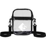 Clear Crossbody Tote — Black (BK) — decorated front view — 2