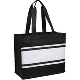 Varsity Box Tote — Black (BK) — blank right angle — 12