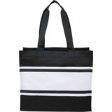 Varsity Box Tote — Black (BK) — blank front view — 10