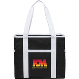 Varsity Club Tote — Black (BK) — decorated front view — 20