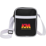 Varsity rPET Crossbody Bag — Black (BK) — decorated front view — 8