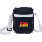 Varsity rPET Crossbody Bag — Navy (NY) — decorated front view — 2