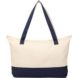 Color Accent Zippered Cotton Tote — Navy (NY) — blank back view — 7