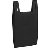 Recycled Non-Woven T-Shirt Tote — Black (BK) — blank right angle — 17