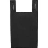 Recycled Non-Woven T-Shirt Tote — Black (BK) — blank back view — 16
