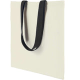 Nebraska 4oz Recycled Cotton Convention Tote — Black (BK) — blank left angle — 26