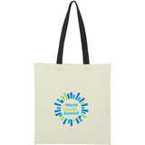 Nebraska 4oz Recycled Cotton Convention Tote — Black (BK) — decorated front view — 20