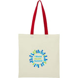 Nebraska 4oz Recycled Cotton Convention Tote — Red (RD) — decorated front view — 12