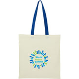 Nebraska 4oz Recycled Cotton Convention Tote — Royal (RYL) — decorated front view — 28