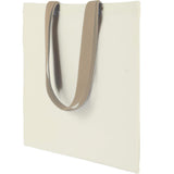 Nebraska 4oz Recycled Cotton Convention Tote — Tan (TN) — blank left angle — 8