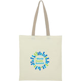Nebraska 4oz Recycled Cotton Convention Tote — Tan (TN) — decorated front view — 2