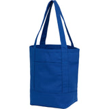 Mini 6 oz Recycled Cotton Canvas Tote — Blue (BL) — blank left angle — 14