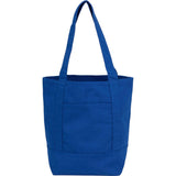 Mini 6 oz Recycled Cotton Canvas Tote — Blue (BL) — blank front view — 11