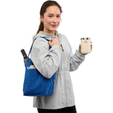 Mini 6 oz Recycled Cotton Canvas Tote — Blue (BL) — blank product view — 10