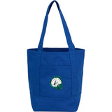 Mini 6 oz Recycled Cotton Canvas Tote — Blue (BL) — decorated front view — 9