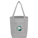 Mini 6 oz Recycled Cotton Canvas Tote — Gray (GY) — decorated front view — 15